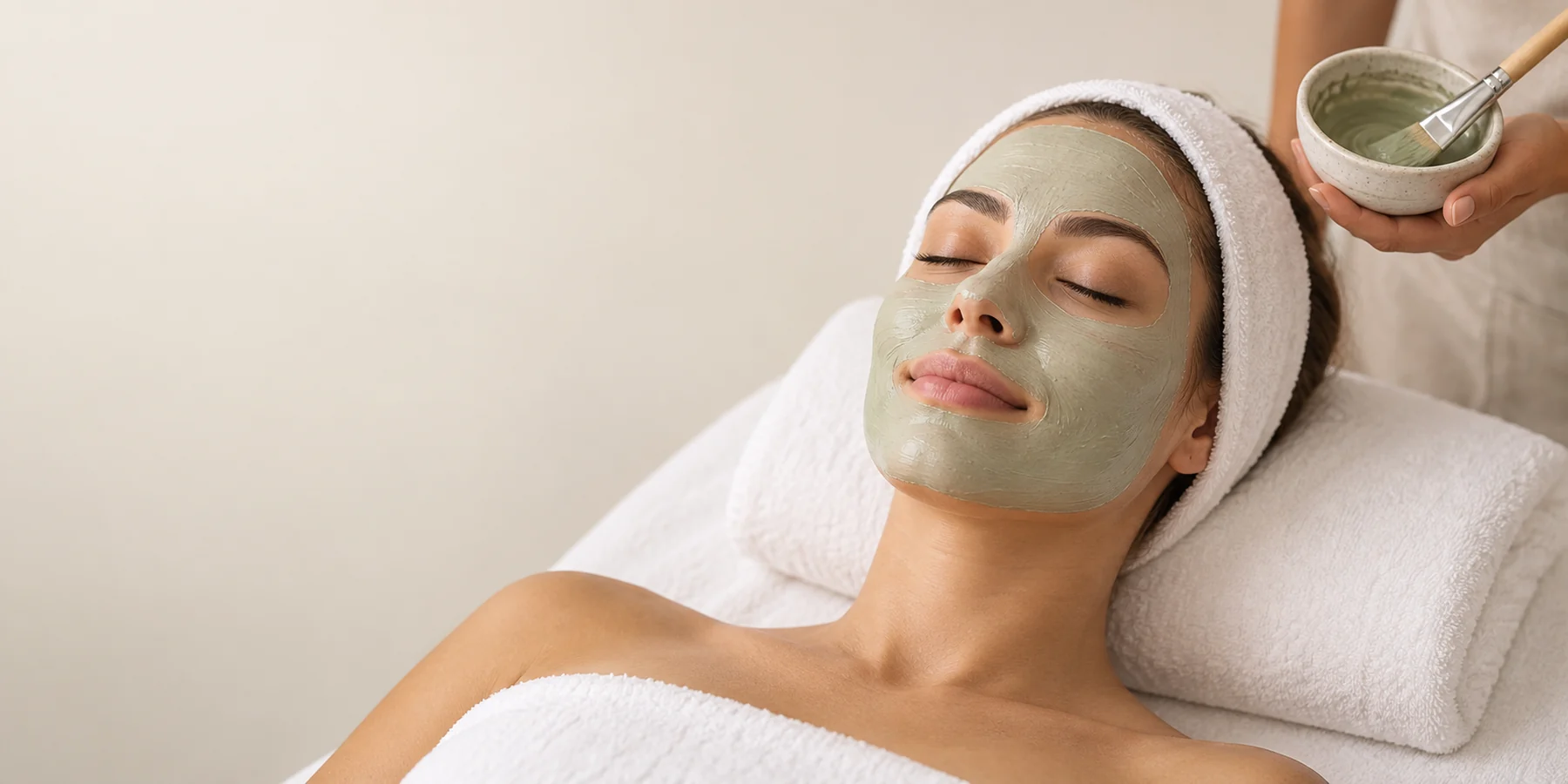Profissional realizando um tratamento facial estético